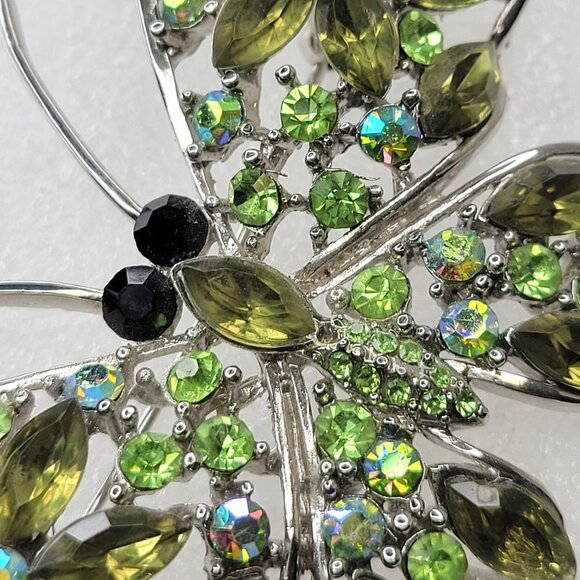 Large Green Butterfly Brooch Pin - Picture 4 of 12